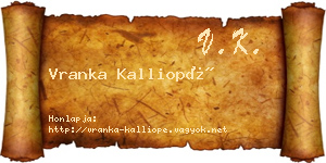 Vranka Kalliopé névjegykártya